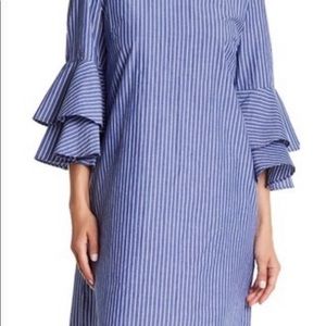 Beachlunchlounge NWOT blue white dress size M!